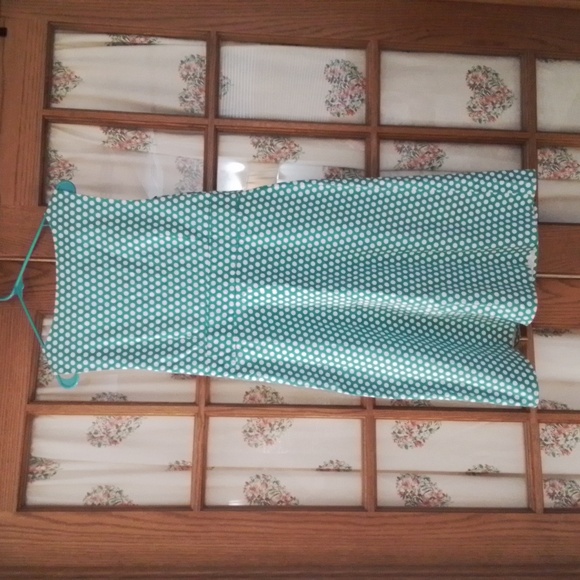 Spense sundress, size 10, turquoise w/ polka dots. - Picture 2 of 5